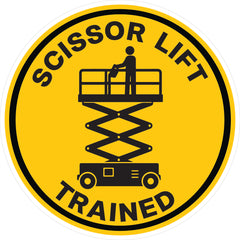 Scissor Lift Trained Hard Hat Sticker