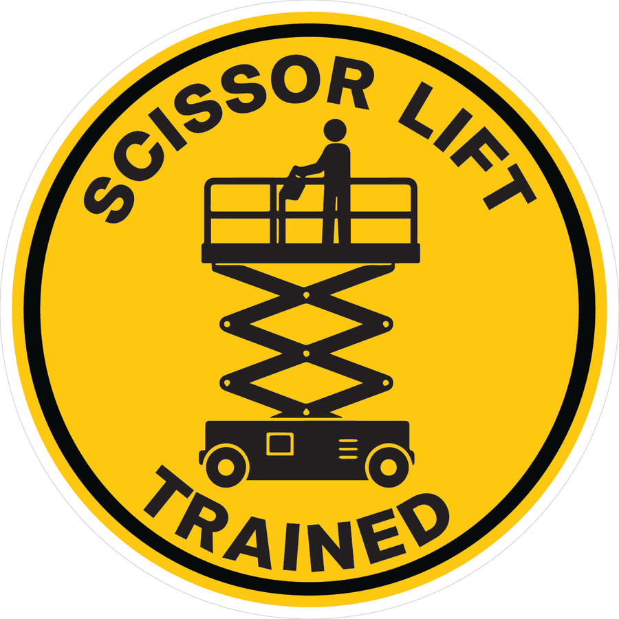 Scissor Lift Trained Hard Hat Sticker