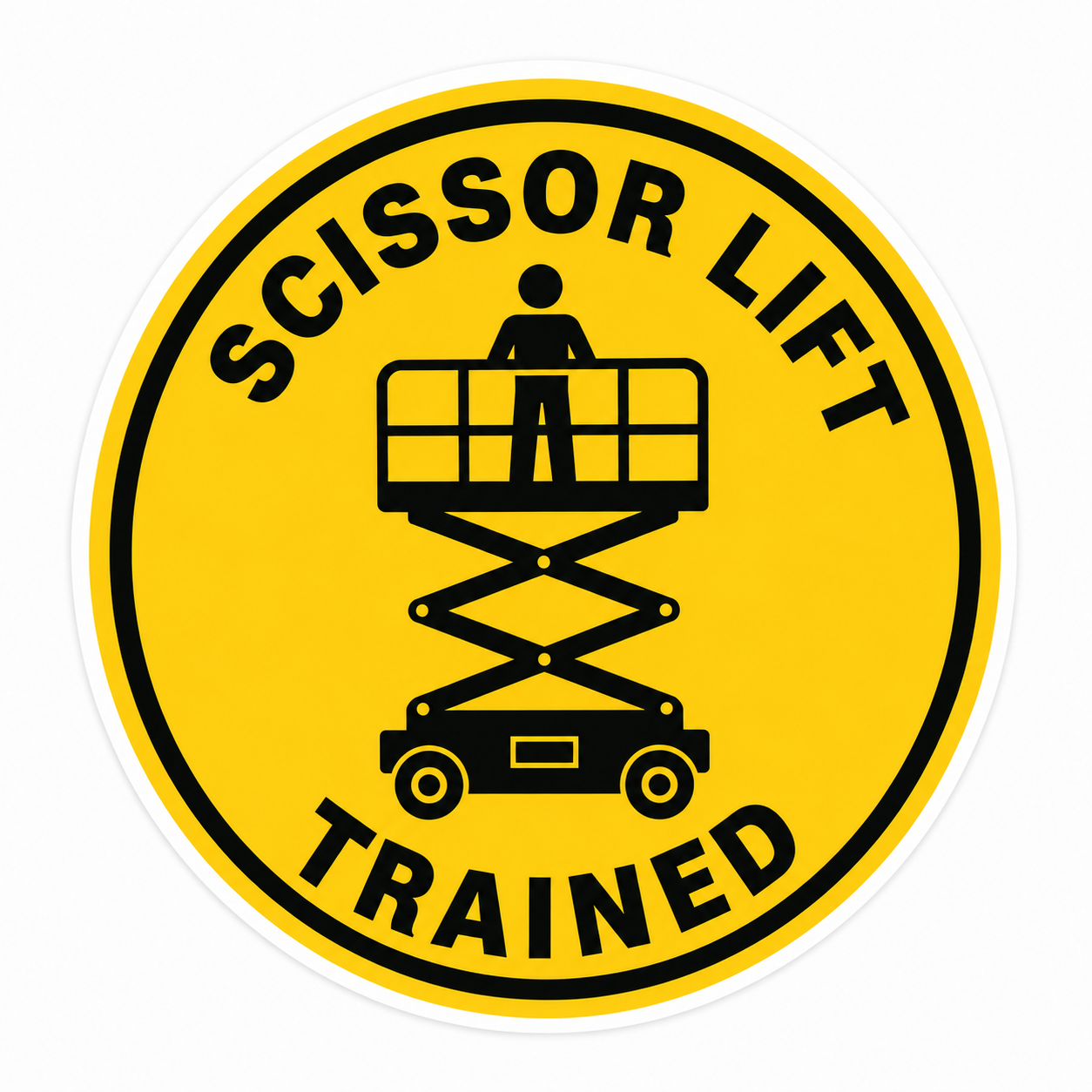 Scissor Lift Trained Hard Hat Sticker