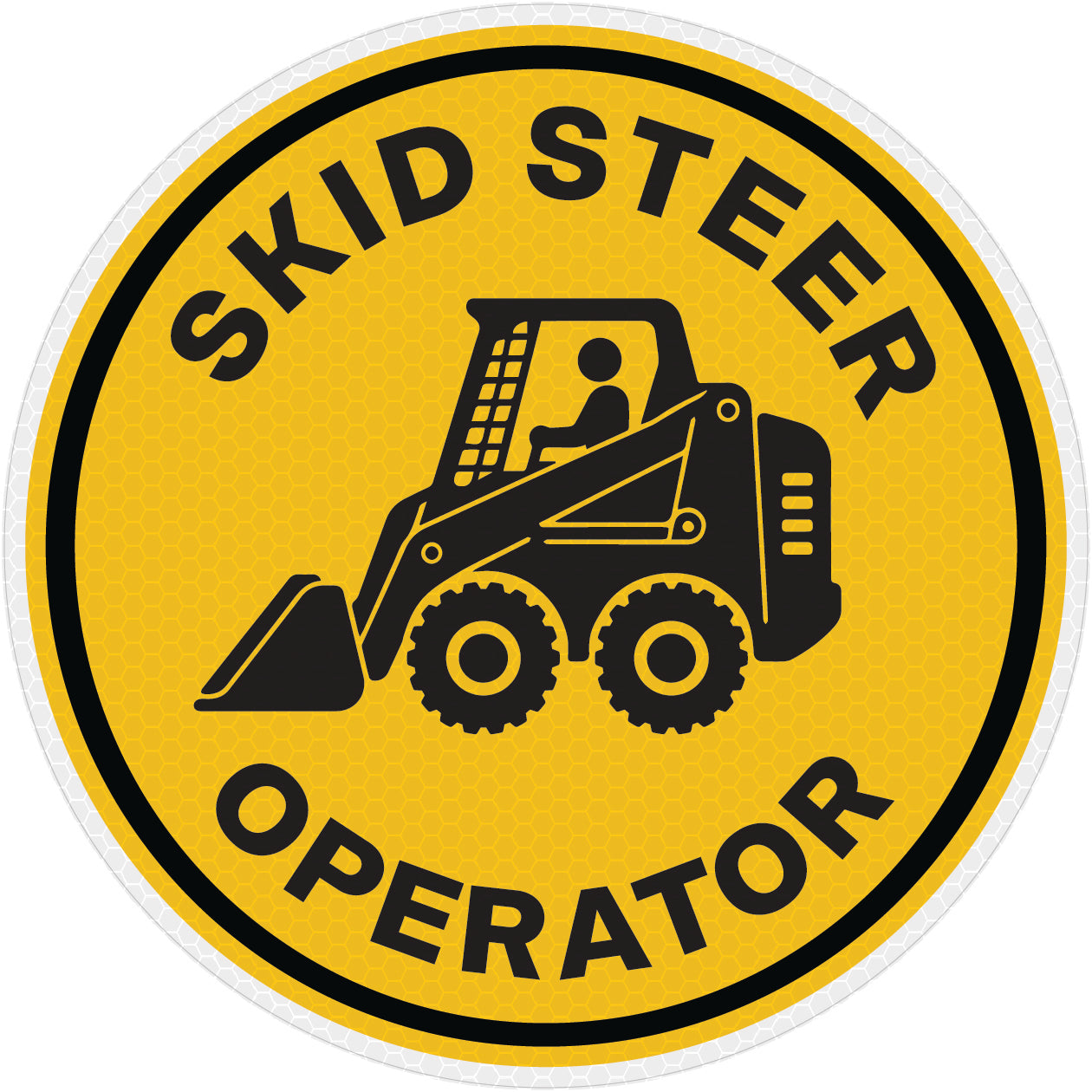 Reflective Skid Steer Operator Hard Hat Sticker