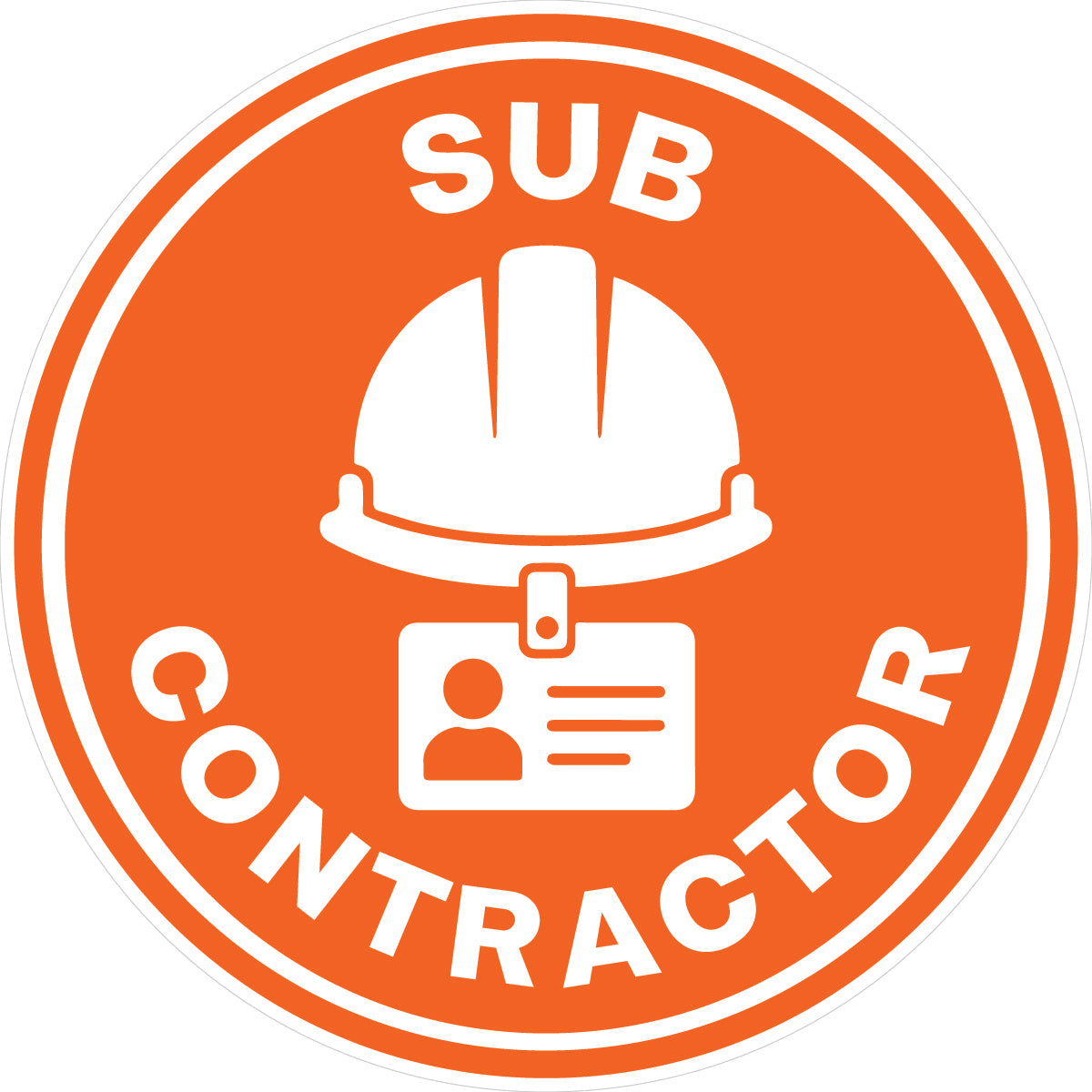 Sub Contractor Hard Hat Sticker