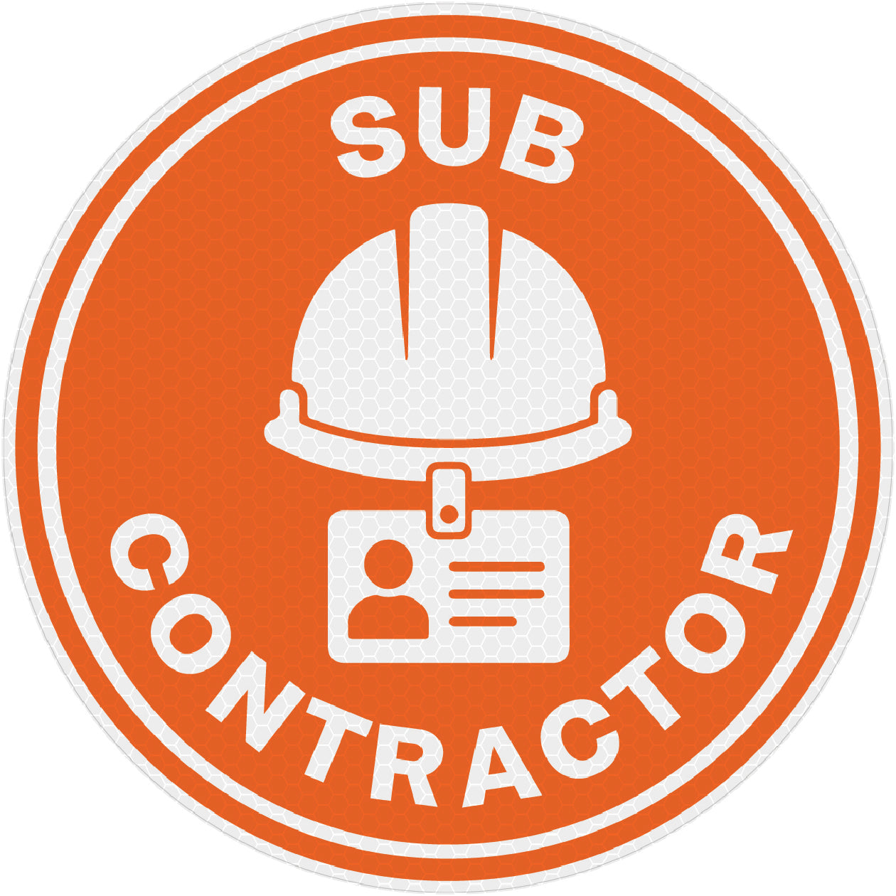 Reflective Subcontractor Hard Hat Sticker