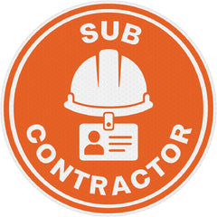 Reflective Subcontractor Hard Hat Sticker