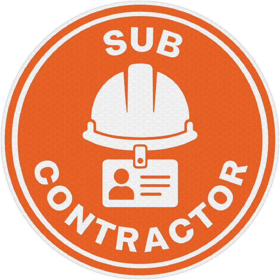 Reflective Subcontractor Hard Hat Sticker