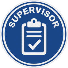 Reflective Supervisor Hard Hat Sticker