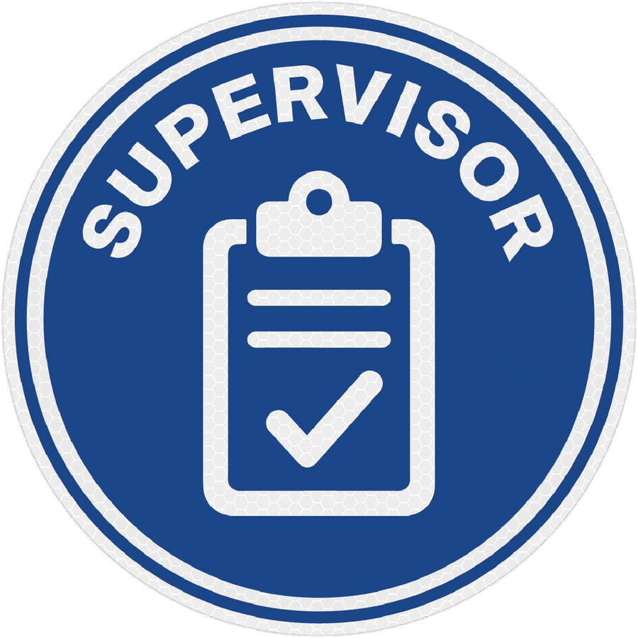 Reflective Supervisor Hard Hat Sticker