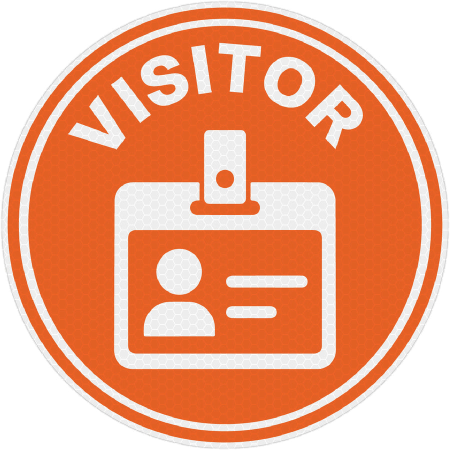 Reflective Visitor Hard Hat Sticker - Version A