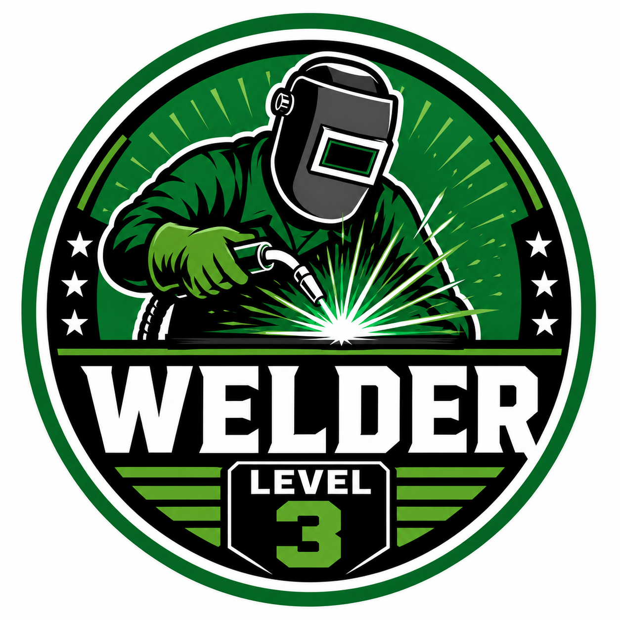 Welder Level 3 Hard Hat Sticker