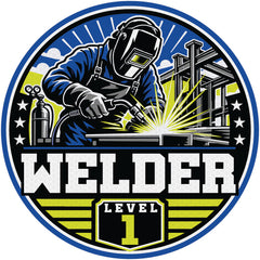 Reflective Welder Level 1 Hard Hat Sticker - Version A