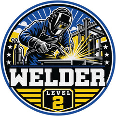 Reflective Welder Level 2 Hard Hat Sticker - Version A
