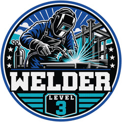 Reflective Welder Level 3 Hard Hat Sticker - Version A