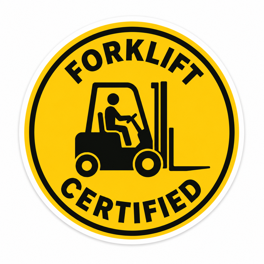 Certified Forklift Operator Hard Hat Sticker